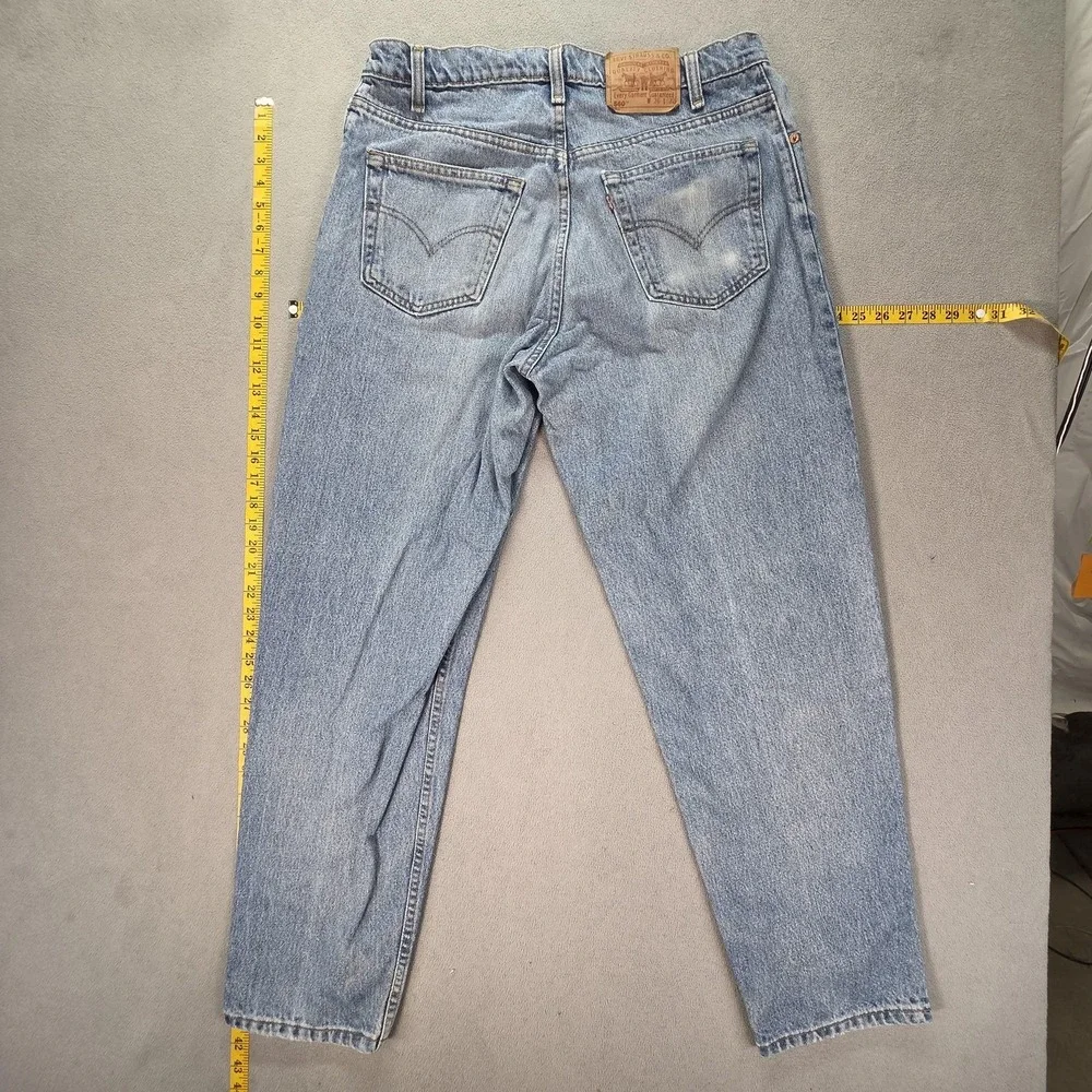 Levis 560 Jeans Mens Light Wash Blue Denim Relaxed Tapered Zip Fly‎ Fits 33x31